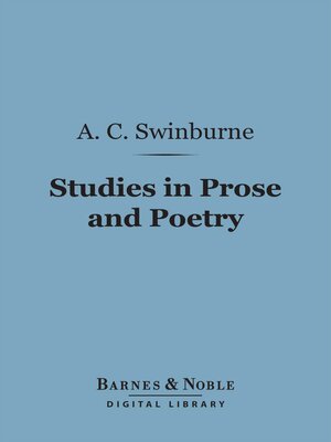 cover image of Studies in Prose and Poetry (Barnes & Noble Digital Library)